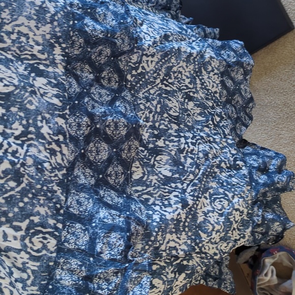 🍋✨ Abercrombie tiered blue tie back maxi dress size L - Picture 4 of 7